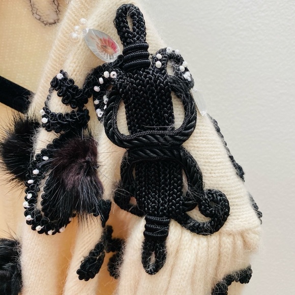 Vintage - Cream Soft Angora Cardigan - Picture 8 of 10